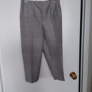 Loft black and white gingham silk capris